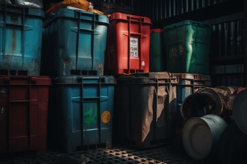 Containers for separating and collecting waste to be reused or processed. Generative AI