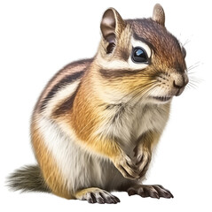 Cute chipmunk isolated on a white background, generative AI animal