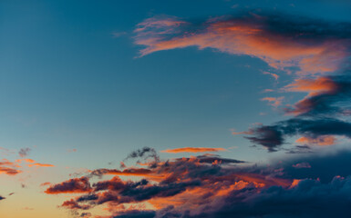 Colorful sky at sunset light