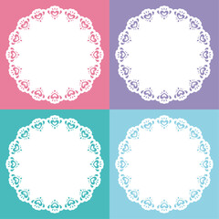 ハートのレースのフレーム素材