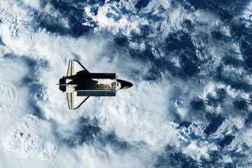 Spaceship in outer space. Elements of this image furnishing NASA.