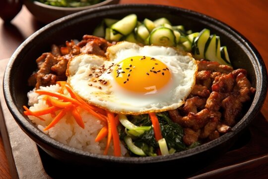 Bibimbap sometimes romanized as bi bim bap Food photography