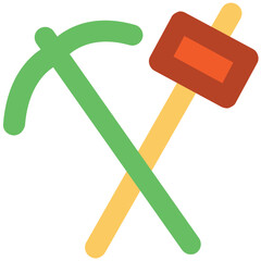 Bold line design icon of spade vector.