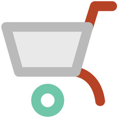 Bold line icon of a wheelbarrow 