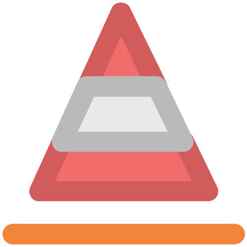 An icon of traffic cone bold line design 