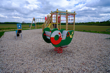 Children's colorful outdoor playground. Facilities for children's games