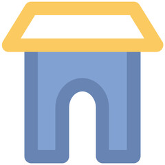 Icon of a hut bold line vector 