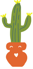 cactus in pot illustration 