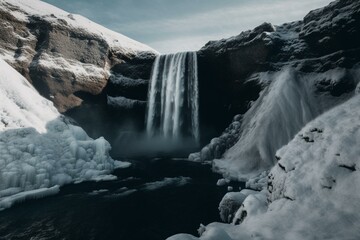 Explore winter waterfalls globally, from Iceland to Yosemite. Generative AI