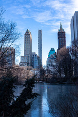 Beautiful city view from Central Park in Manhattan, New York City