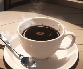 Mug with coffe.Created with Generative AI