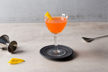 Alcoholic Paper Plane Cocktail, boozy bourbon whiskey, amaro, aperol aperitif, fresh lemon juice