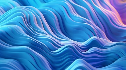 Fototapeta premium Vibrant blue wave pattern of waves, fluid, soft and rounded forms