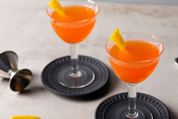 Alcoholic Paper Plane Cocktail, boozy bourbon whiskey, amaro, aperol aperitif, fresh lemon juice