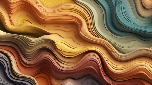 abstract background of wavy shapes with textures, in the style of light beige, orange, and earth tones