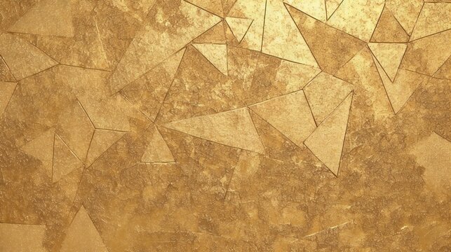Metallic gold leaf geometric texture