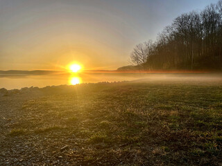 Naklejka na ściany i meble Sunrise on Lake Monroe February 24 2023