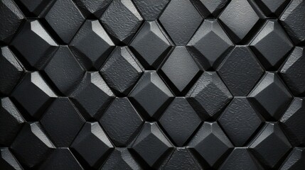 metallic gray geometric 3d diamond pattern, close up