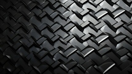 metallic gray geometric 3d pattern, close up