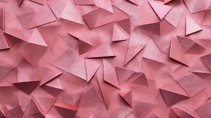 pink geometric 3d broken triangle pattern, close up