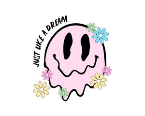 Smile face icon and slogan vector