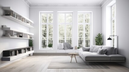 Obraz na płótnie Canvas modern living room with furniture