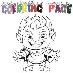 Cute Monster Black And White Illustration For Coloring Page And Coloring Page Kids Vector, White Background Halloween Monsters 