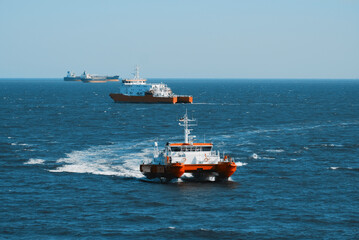 Embarkation and disembarkation of the pilots to and from the vessels. Pilotage of the ship in...