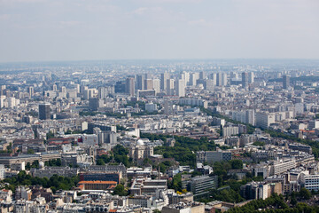Fototapeta na wymiar Panorama of Paris from Montparnasse Tower, France.