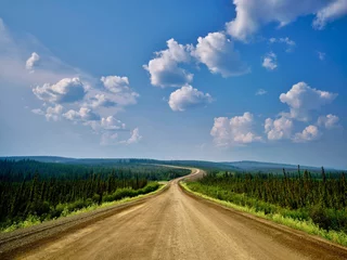 Foto op Aluminium The Dalton Highway in Alaska looking North and heading to Deadhorse and Prudhoe Bay © Jorge Moro