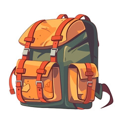 Adventure backpack symbolizes exploration - obrazy, fototapety, plakaty