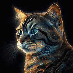 illustration of a cat. Generative AI image.