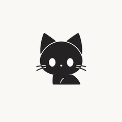  line simple logo black cat