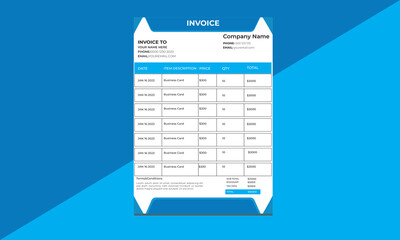 Invoice minimal design template. Bill form business invoice accounting. Modern and Creative design.