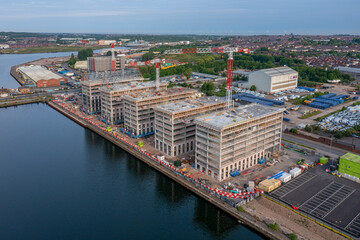Millers Quay apartment blocks under construction at Wirral Waters