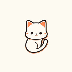 line simple logo cat