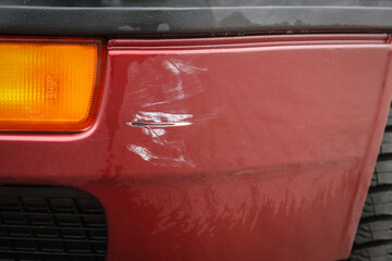 Scratched painted bumper