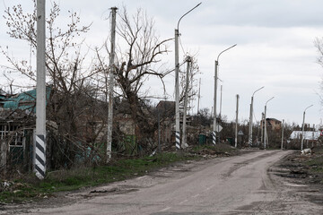 Destroyed houses, broken power lines, broken trees, absence of people - the consequences of the...