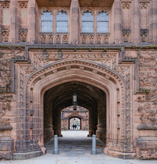 Colonial era Intricate masonry brick work on an old university campus