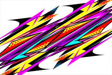 Design vector abstract background racing with unique patterns such as stripes and with a mix of bright and attractive colors, perfect for your wrapping designs