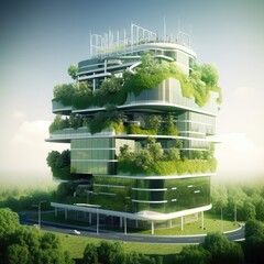 Eco-Friendly Architecture: Harmonizing Design with Nature. Generative AI. 