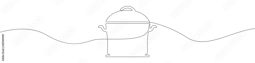Poster pan line continuous drawing vector. one line pan vector background. pan icon. continuous outline of 