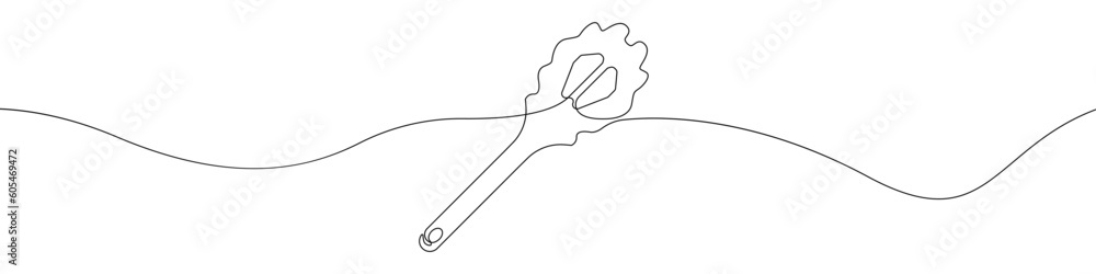 Poster spaghetti spoon line continuous drawing vector. one line spaghetti spoon vector background. spaghett
