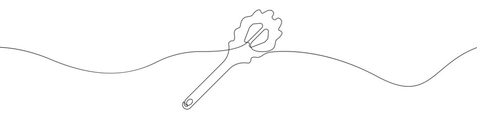 Spaghetti spoon line continuous drawing vector. One line Spaghetti spoon vector background. Spaghetti spoon icon. Continuous outline of a Spaghetti spoon. Black linear outline Spaghettis spoons design