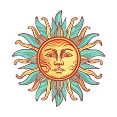 Sun symbolizes summer in nature