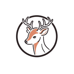  line simple logo deer