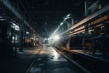 Factory with clean surroundings concept. Generative AI