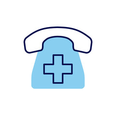 Emergency Phone related vector line icon. Isolated on white background. Vector illustration. Editable stroke