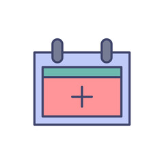 Annual Medical Checkup related vector line icon. Calendar. Isolated on white background. Vector illustration. Editable stroke