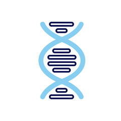 DNA related vector line icon. DNA helix linear icon. Deoxyribonucleic, nucleic acid structure. Chromosome. Molecular biology. Genetic code. Isolated on white background. Vector illustration